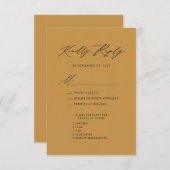 Elegantes Script Beige Minimalistisch Chic Wedding Begleitkarte (Vorne/Hinten)