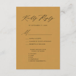 Elegantes Script Beige Minimalistisch Chic Wedding Begleitkarte