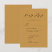 Elegantes Script Beige Minimalistisch Chic Wedding RSVP Karte (Vorne/Hinten)