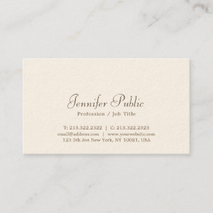 Elegantes Script Beruflich Luxus Signature Cream Visitenkarte