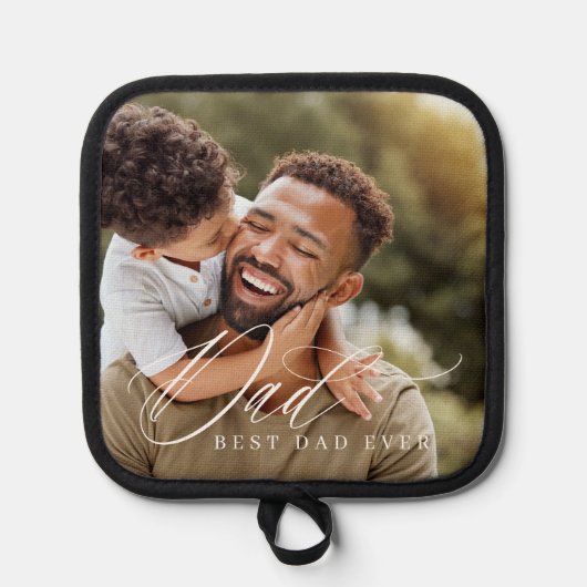 Elegantes Script Bester Vater je benutzerdefiniert Topflappen (Vorderseite)