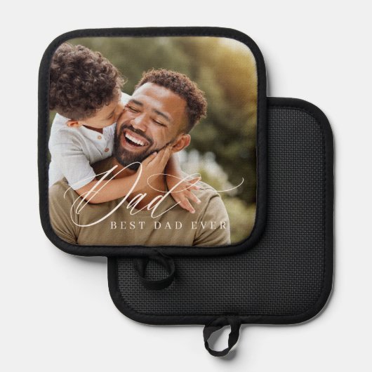 Elegantes Script Bester Vater je benutzerdefiniert Topflappen (Vorderseite/Rückseite)