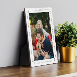 Elegantes Script Bester Vater je Foto Keepake Fotoplatte