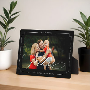 Elegantes Script Bester Vater je Foto Keepake Fotoplatte