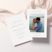 Elegantes Script Bible Verse Foto Hochzeit