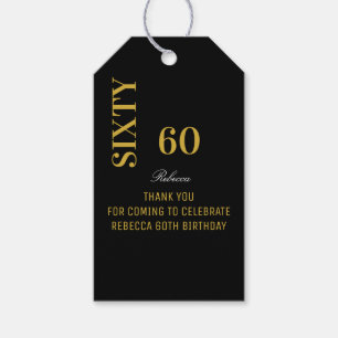 Elegantes Script Birthday Black & Gold Vielen Dank Geschenkanhänger