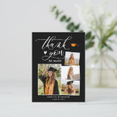Elegantes Script Black 4 Foto Abschluss Vielen Dan Postkarte (Stehend Vorderseite)