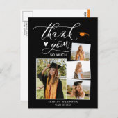 Elegantes Script Black 4 Foto Abschluss Vielen Dan Postkarte (Vorne/Hinten)