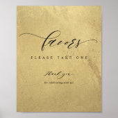 Elegantes Script, Black and Gold Gastgeschenk Hoch Poster (Vorne)
