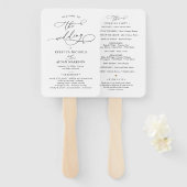 Elegantes Script Black and White Wedding Programm Fächer (Vorne und Hinten)