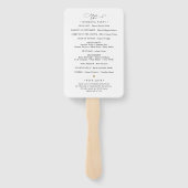 Elegantes Script Black and White Wedding Programm Fächer (Rückseite)