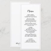 Elegantes Script Black Borded Wedding Dinner Menü Menükarte (Vorne/Hinten)