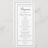 Elegantes Script Black Border Wedding Program Programm (Vorne/Hinten)