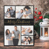 Elegantes Script Black Gold 5 Foto Weihnachten