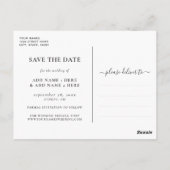Elegantes Script Black & Gold Foto Save the Date Postkarte (Rückseite)