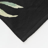 Elegantes Script Black Gold Monogram Greenery Fleecedecke (Ecke)