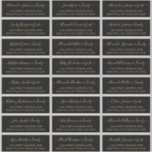 Elegantes Script Black Gold Wedding Guest Address Aufkleber<br><div class="desc">Moderne,  elegante Script Black and Gold Minimalistische Wedding Guest Name Adresse benutzerdefinierte personalisiert Labels Stickers. Der Name des Gastes ist in einem Wirblen,  kursiven,  handgeschriebenen swash Schwanz Schriftart Skript geschrieben. Das hier hat 24 Aufkleber.</div>