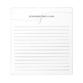 Elegantes Script Black Gray Modern Monogram Lined Notizblock (Vorderseite)