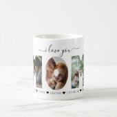Elegantes Script Black I Liebe Sie MAMA Foto Colla Kaffeetasse (Mittel)