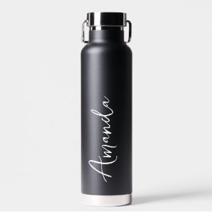 Elegantes Script Black Personalisiert Wedding Trinkflasche