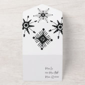 Elegantes Script Black Snowflakes Weihnachten Hoch All In One Einladung (Außenbereich)