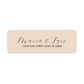 Elegantes Script Black Tan Wedding Label (Vorne)
