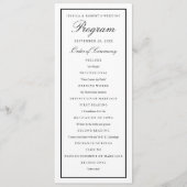 Elegantes Script Black Thick Border Wedding Progra Programm (Vorderseite)