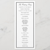 Elegantes Script Black Thick Border Wedding Progra Programm (Rückseite)