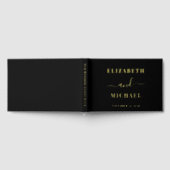 Elegantes Script Black Wedding Gästebuch (Voll)