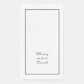 Elegantes Script Black Wedding Minimalistisch Coup Serviette (Vorderseite)