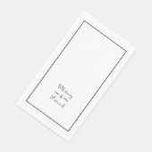 Elegantes Script Black Wedding Minimalistisch Coup Serviette (Ecke)