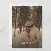 Elegantes Script Black & White Border Foto Hochzei Einladung (Rückseite)