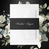Elegantes Script Black & White Wedding Einladungsbanderole