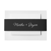 Elegantes Script Black & White Wedding Einladungsbanderole (Vorderseite Beispiel)