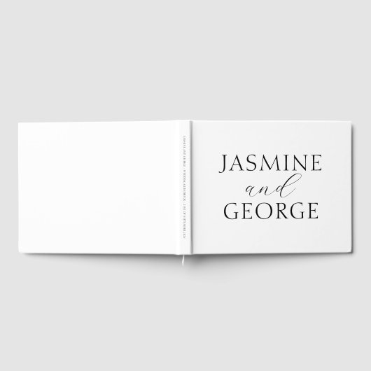 Elegantes Script Black & White Wedding Gästebuch (Voll)