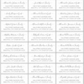 Elegantes Script Black White Wedding Guest Address Aufkleber (Vorderseite)