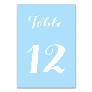 Elegantes Script Blue White Chic Bride Wedding Par Tischnummer