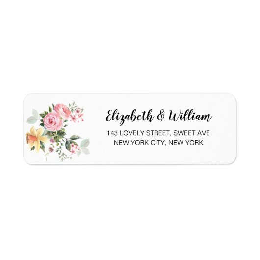 Elegantes Script Blush Floral Einfache Moderne Hoc (Vorne)