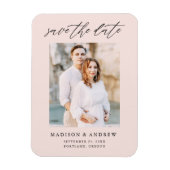 Elegantes Script Blush-Foto Save the Date Magnet (Vertikal)
