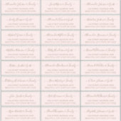 Elegantes Script Blush Gold Wedding Guest Address Aufkleber (Vorderseite)