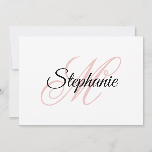 Elegantes Script Blush Monogram Foto 50. Geburtsta Einladung (Rückseite)