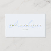 Elegantes Script Blush Pastel Blue Visitenkarte (Vorderseite)