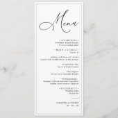 Elegantes Script Blush Simple Wedding Dinner Menu Menükarte (Vorderseite)