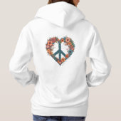 Elegantes Script Bohemisch Wild Blume Peace Hoodie (Rückseite)