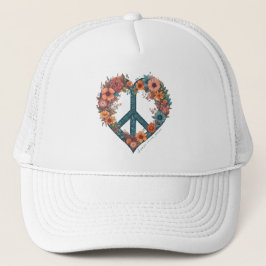 Elegantes Script Bohemisch Wild Blume Peace Truckerkappe