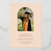 Elegantes Script Boho Abschluss Arch Foto Folieneinladung (Rückseite)