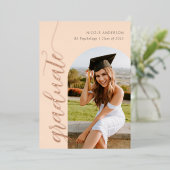 Elegantes Script Boho Abschluss Arch Foto Folieneinladung (Stehend vorne)