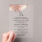 Elegantes Script Boho Simple Monogram Modern Weddi Acryleinladungen (Insitu (Handheld))