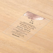 Elegantes Script Boho Simple Monogram Modern Weddi Acryleinladungen (Ablage )