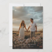 Elegantes Script Boho Wedding Foto Save The Date (Vorderseite)